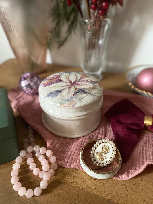 Boite à bijoux 1960 
en faïence de Roanne