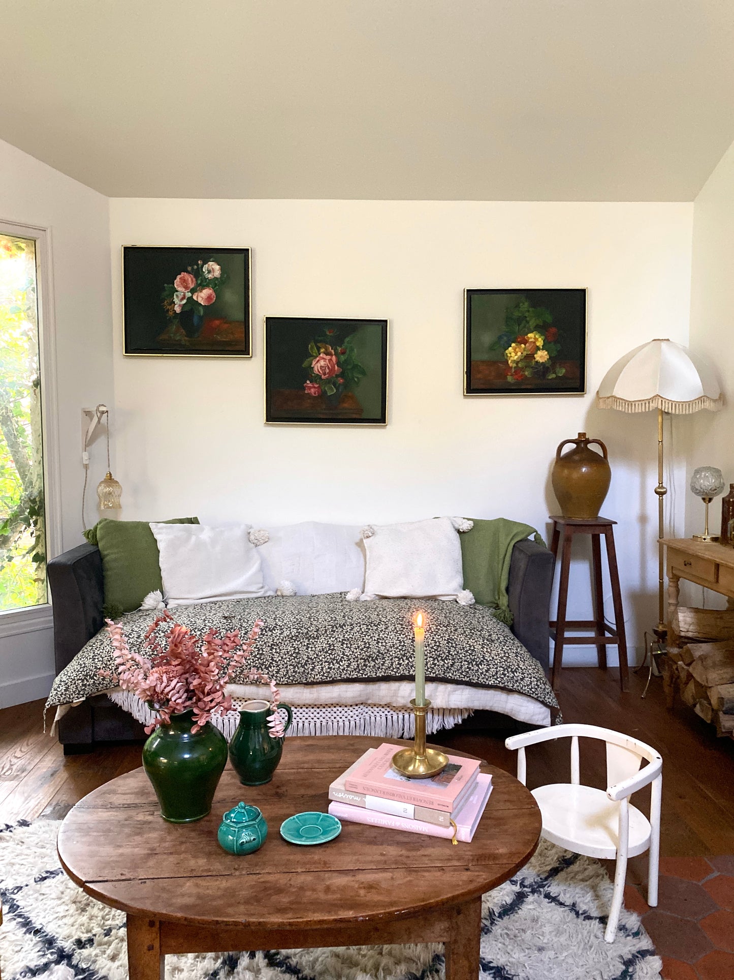 Peinture à l'huile ancienne encadrée