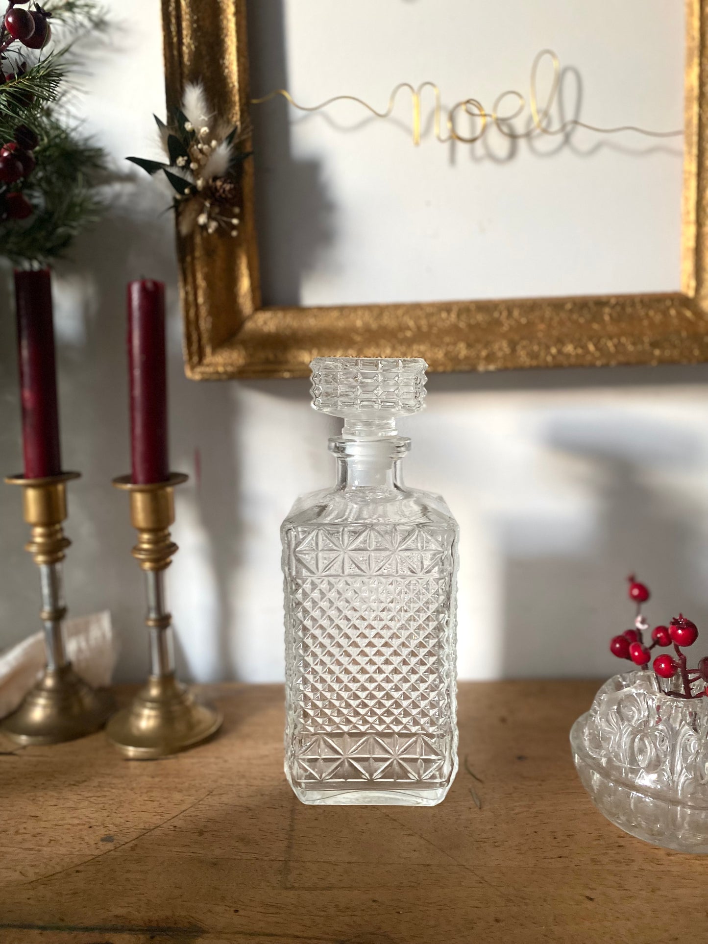 Carafe à liqueur en verre vintage