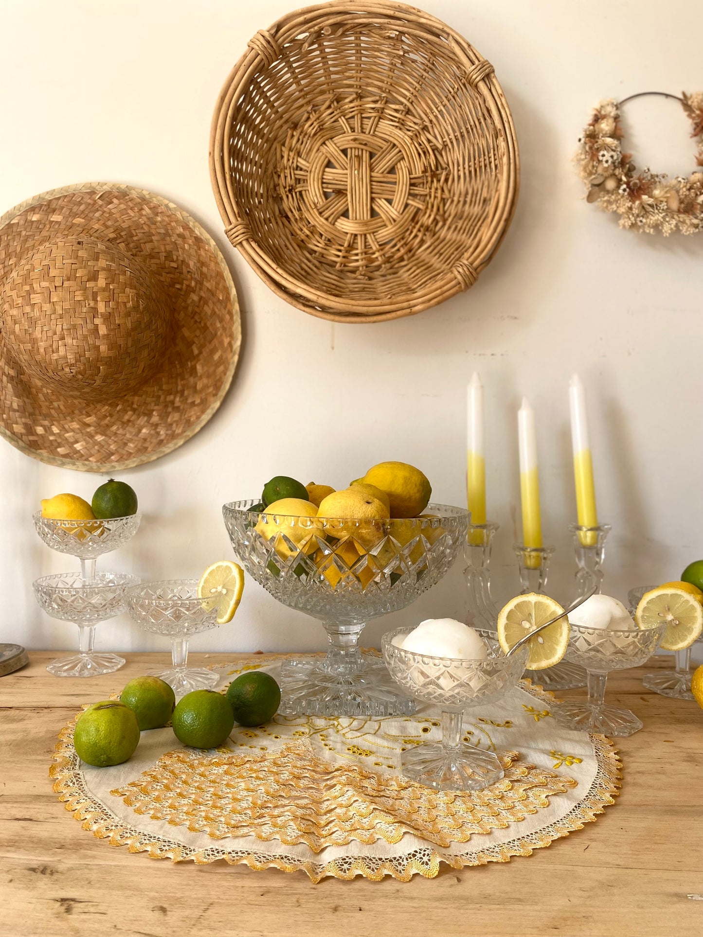 Service à fruit en cristal ancien