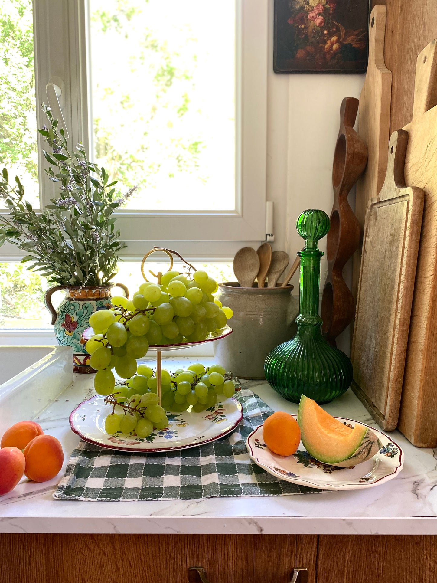 Serviteur muet en faïence de Salins, décor Joséphine