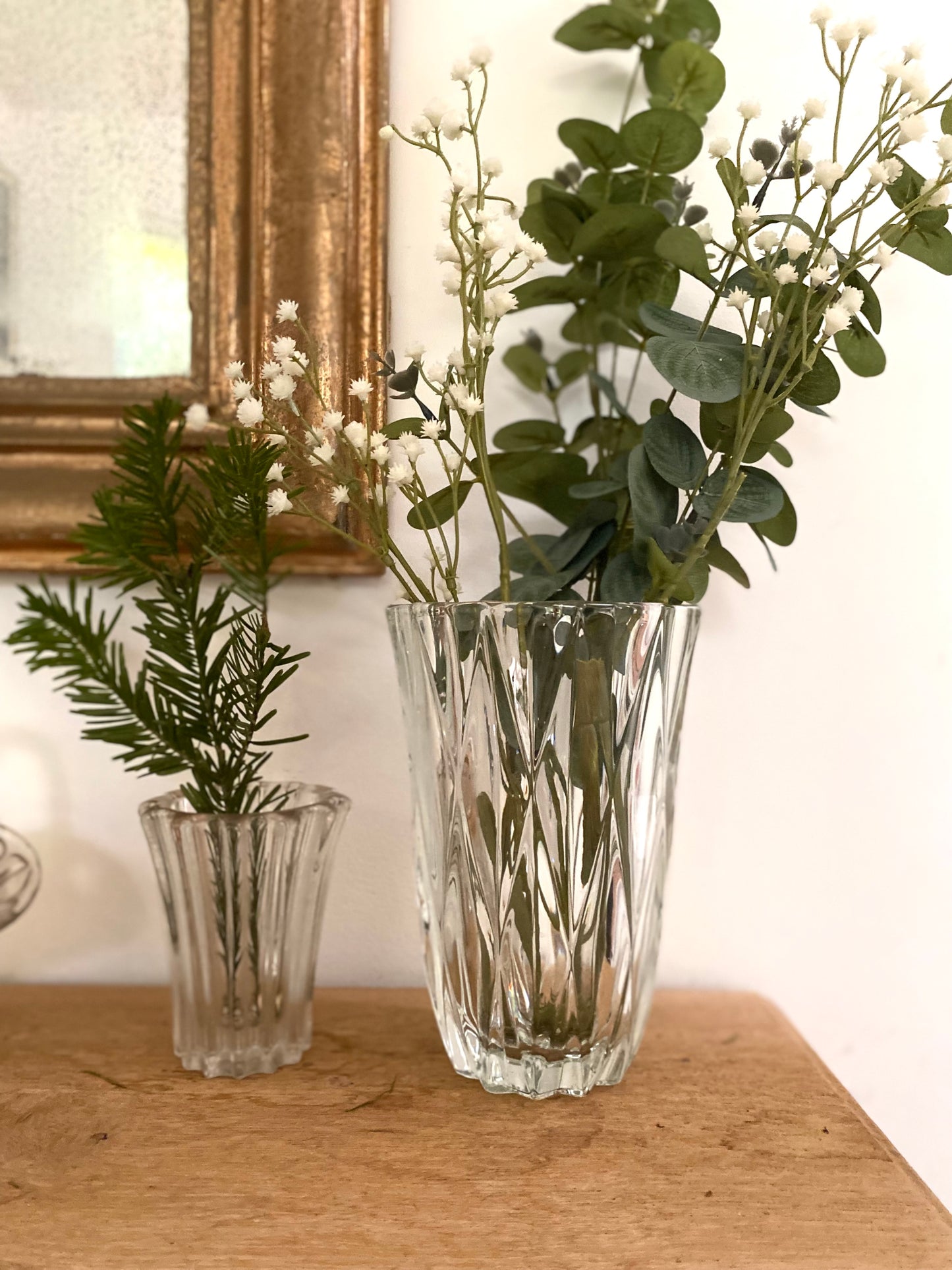 Duo de vase en verre vintage
