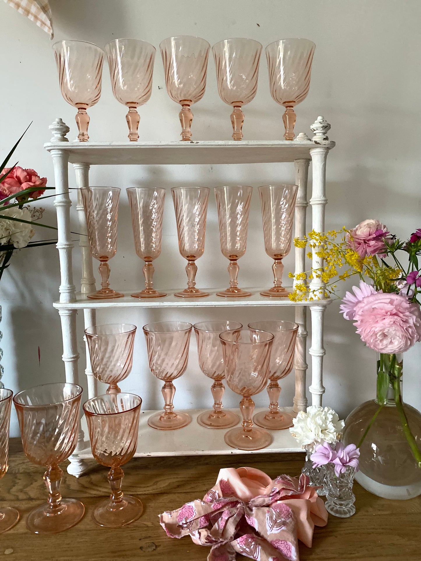 Service de 18 verres en rosaline
