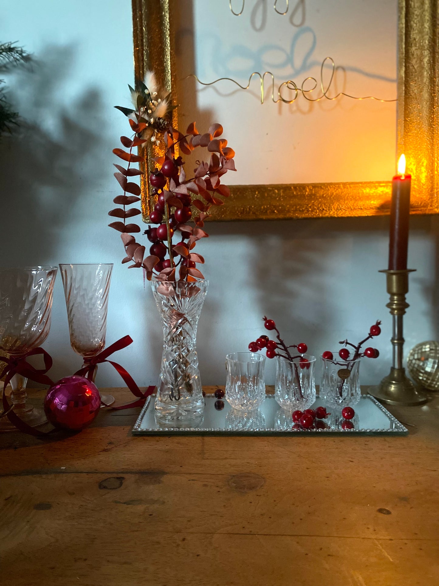 Ensemble de soliflore en cristal