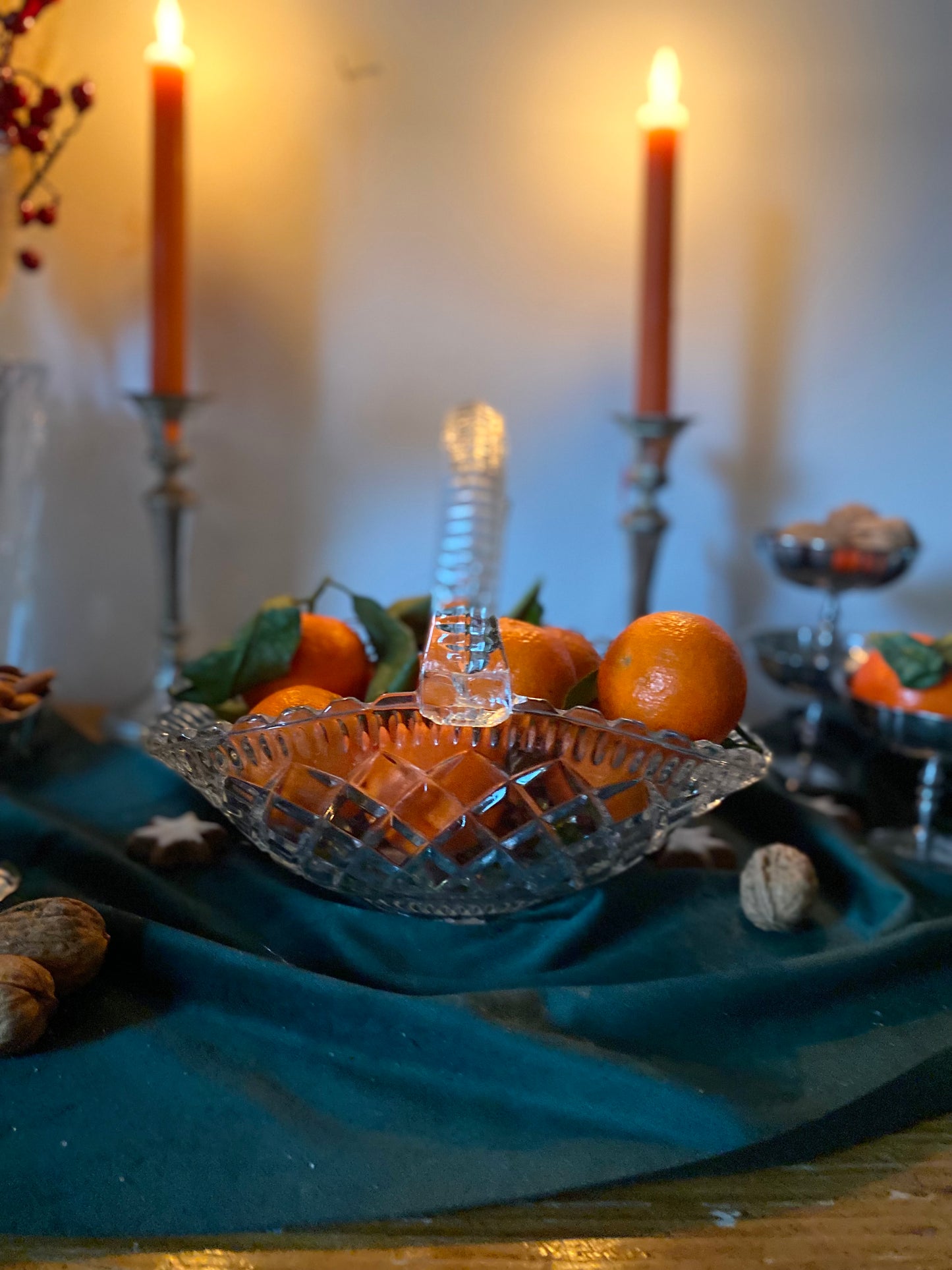 Corbeille à fruit en verre ancien