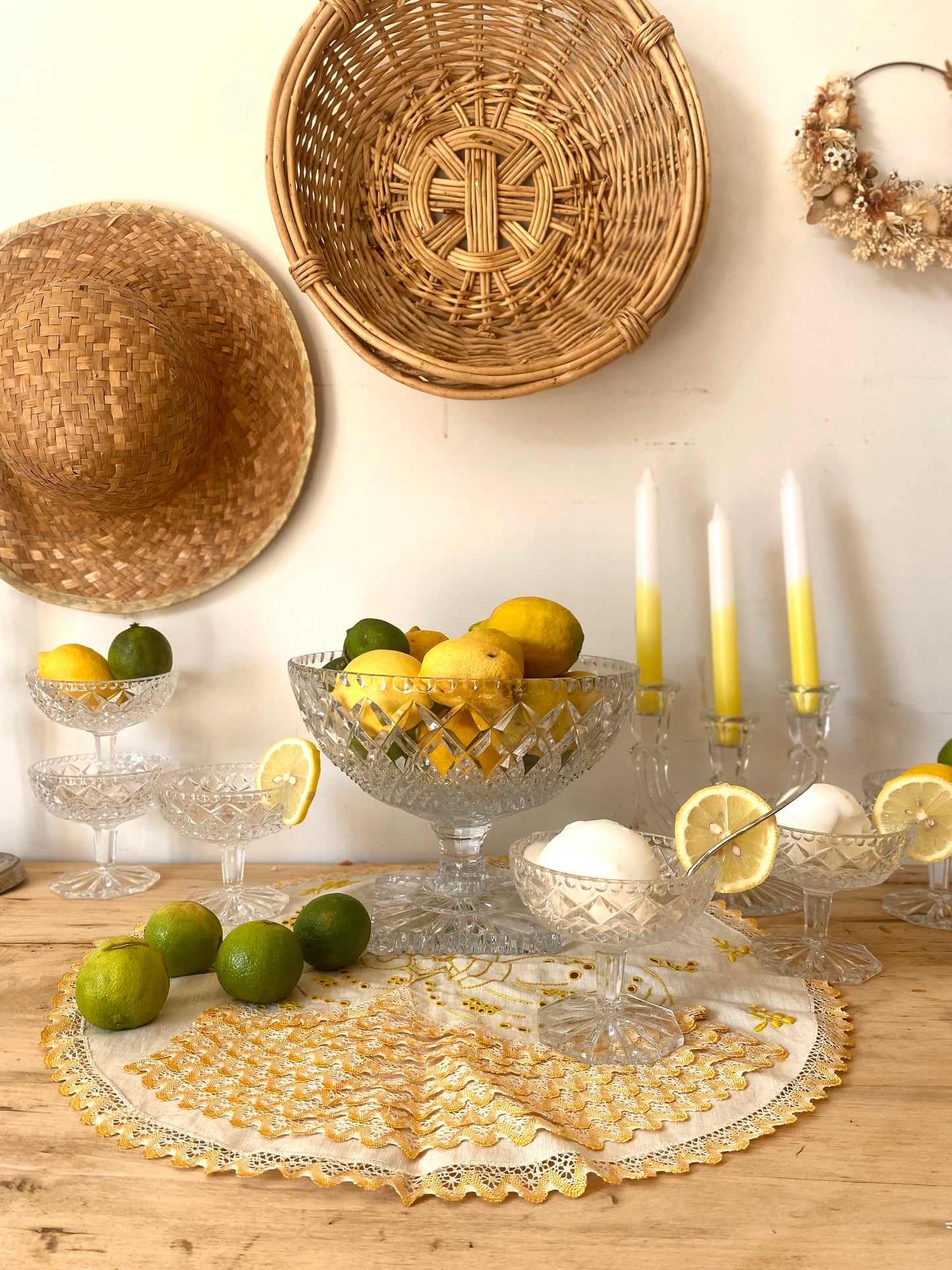 Service à fruit en cristal ancien