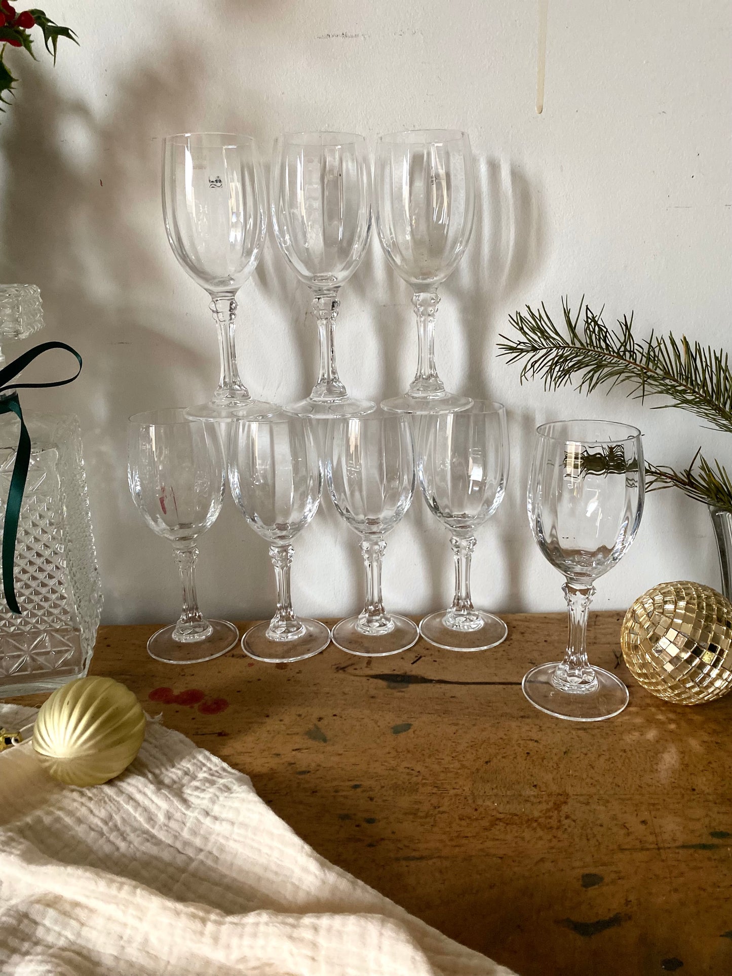 Verres à pied en cristal