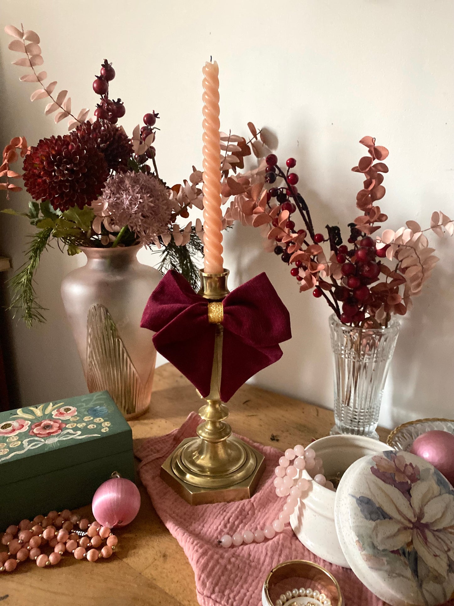 Bougeoir en laiton ancien