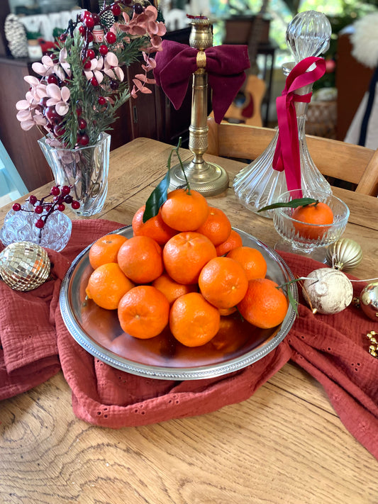 Plat de service en métal argenté