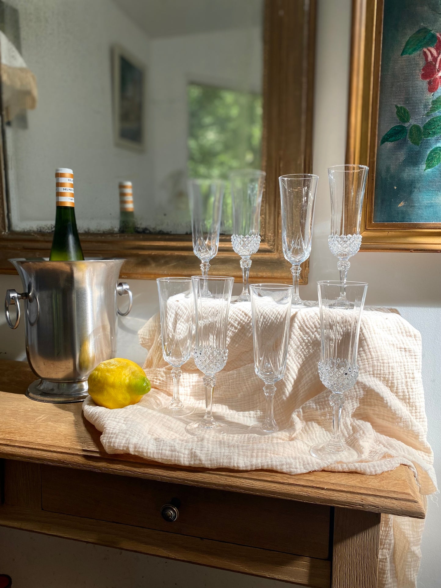 Seau à Champagne en Métal Argenté vintage