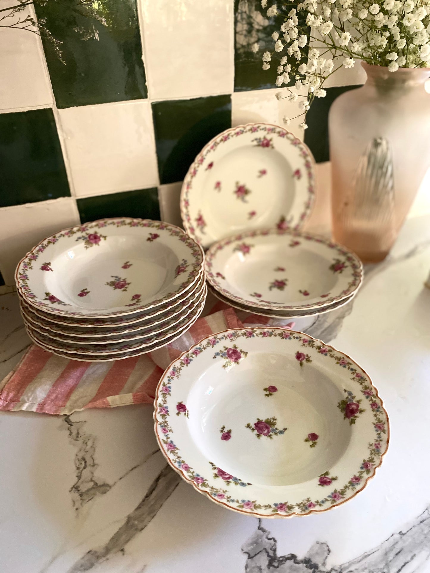 Assiettes Creuses ( calottes ) en Porcelaine de Limoges GDA 1900