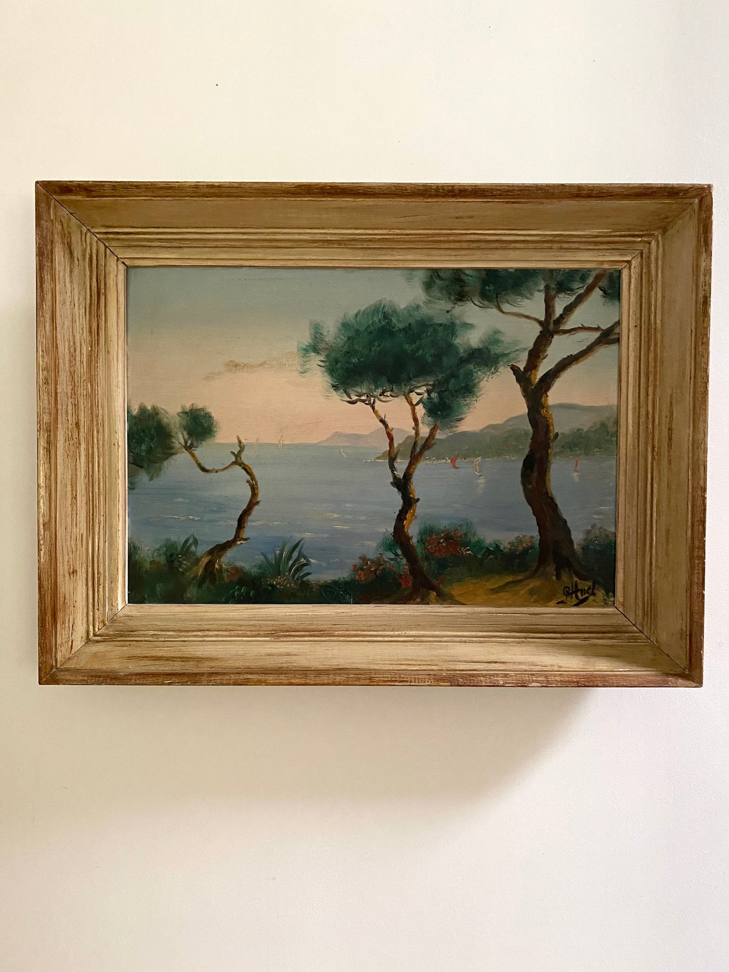 Peinture à l’huile ancienne de la première moitié du XXe siècle