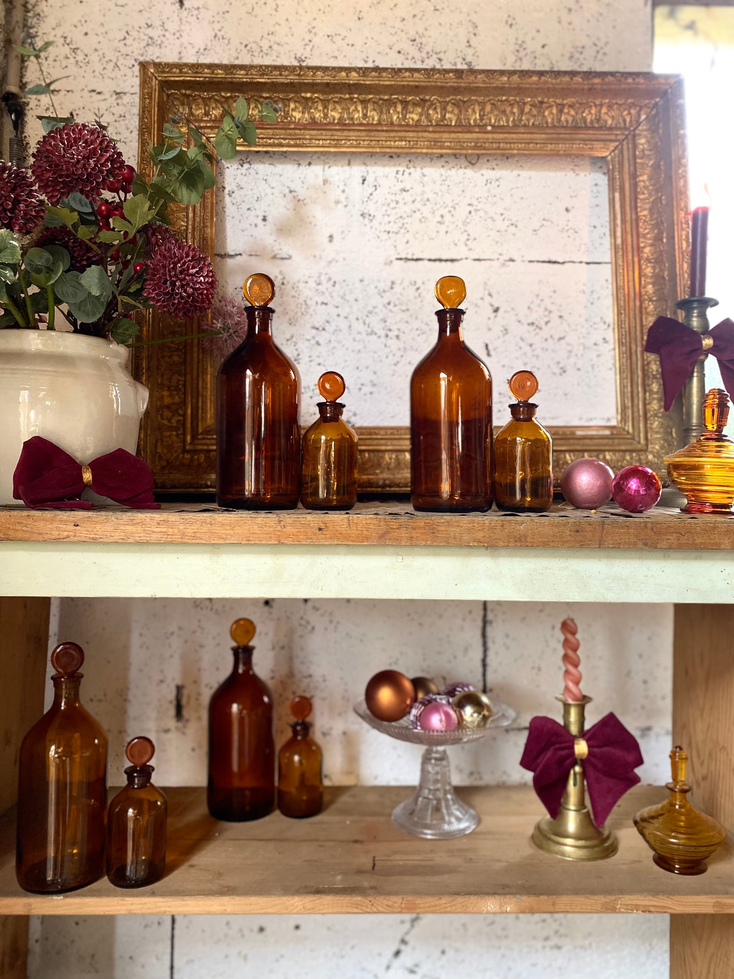 Duo de flacons d’apothicaire 1930