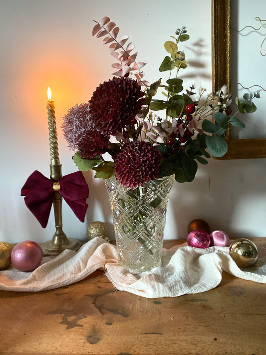 Vase en verre ciselé vintage