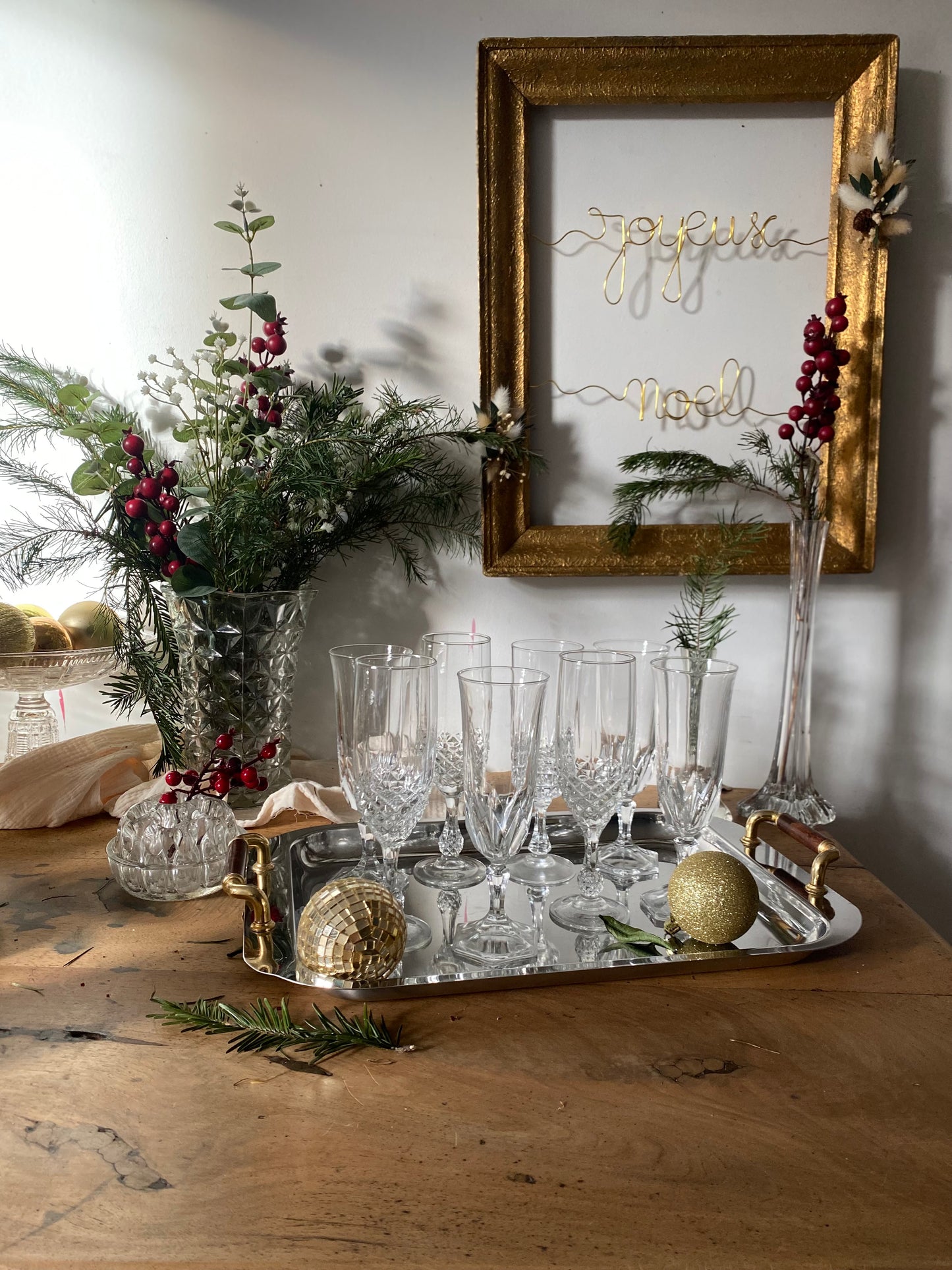 Flutes à champagne en cristal ancien