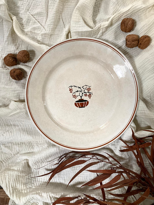 Plat de service en faïence ancienne