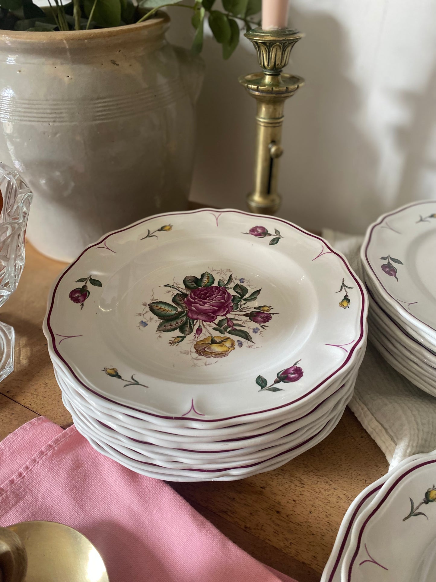 Service 20 pièces Faïence Moulin des Loups - 1950