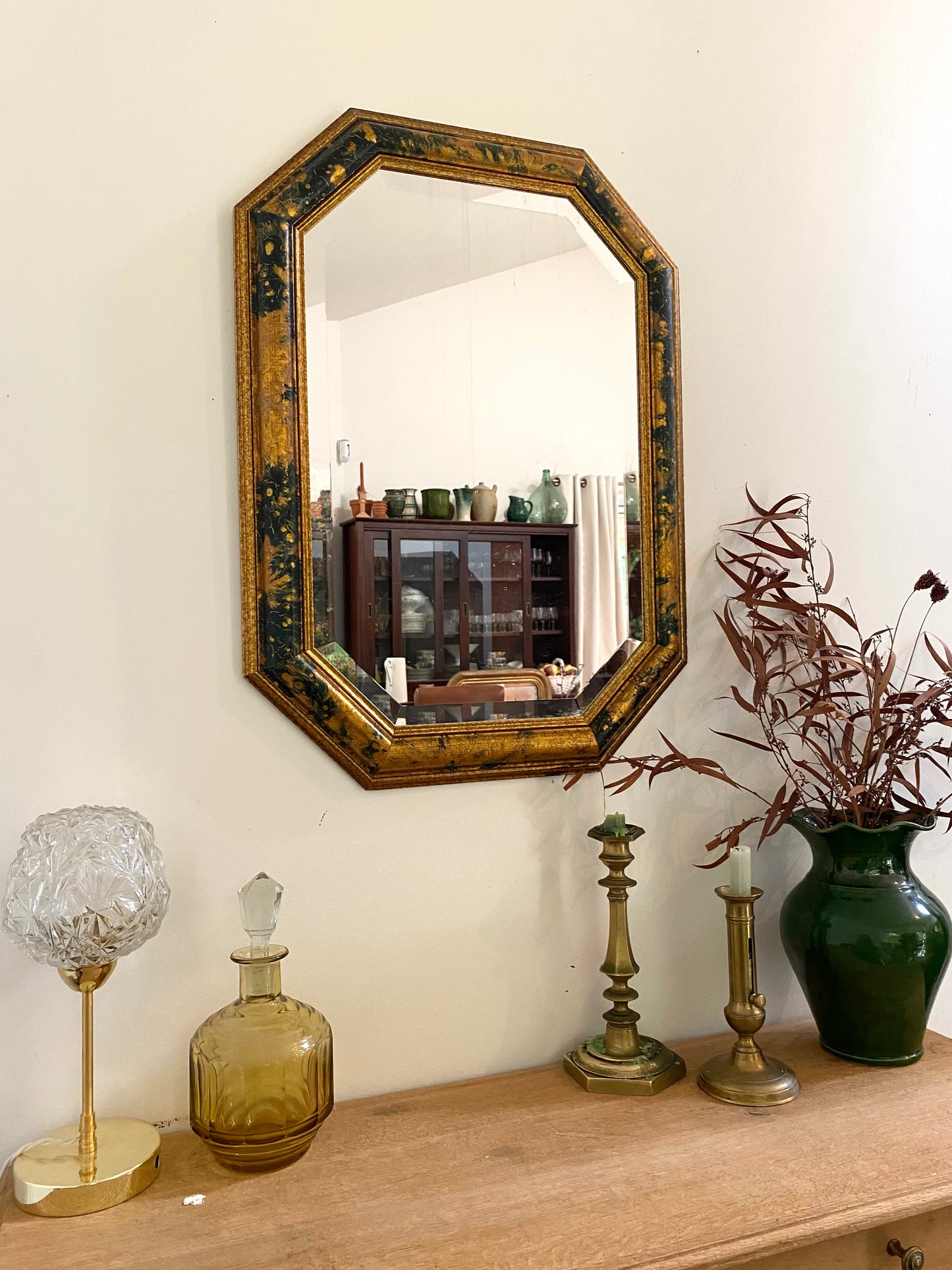 Miroir octogonal Art Déco ancien