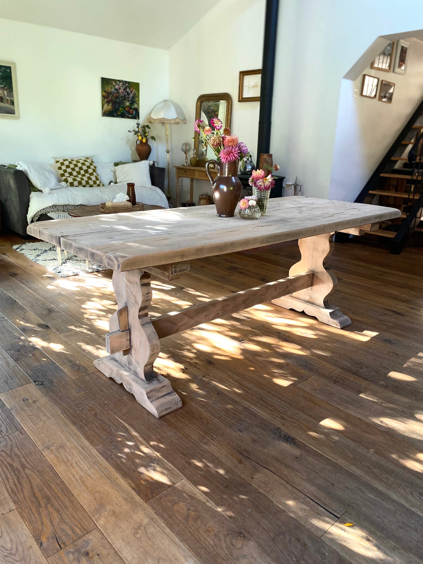 Table de ferme en bois massif ancien