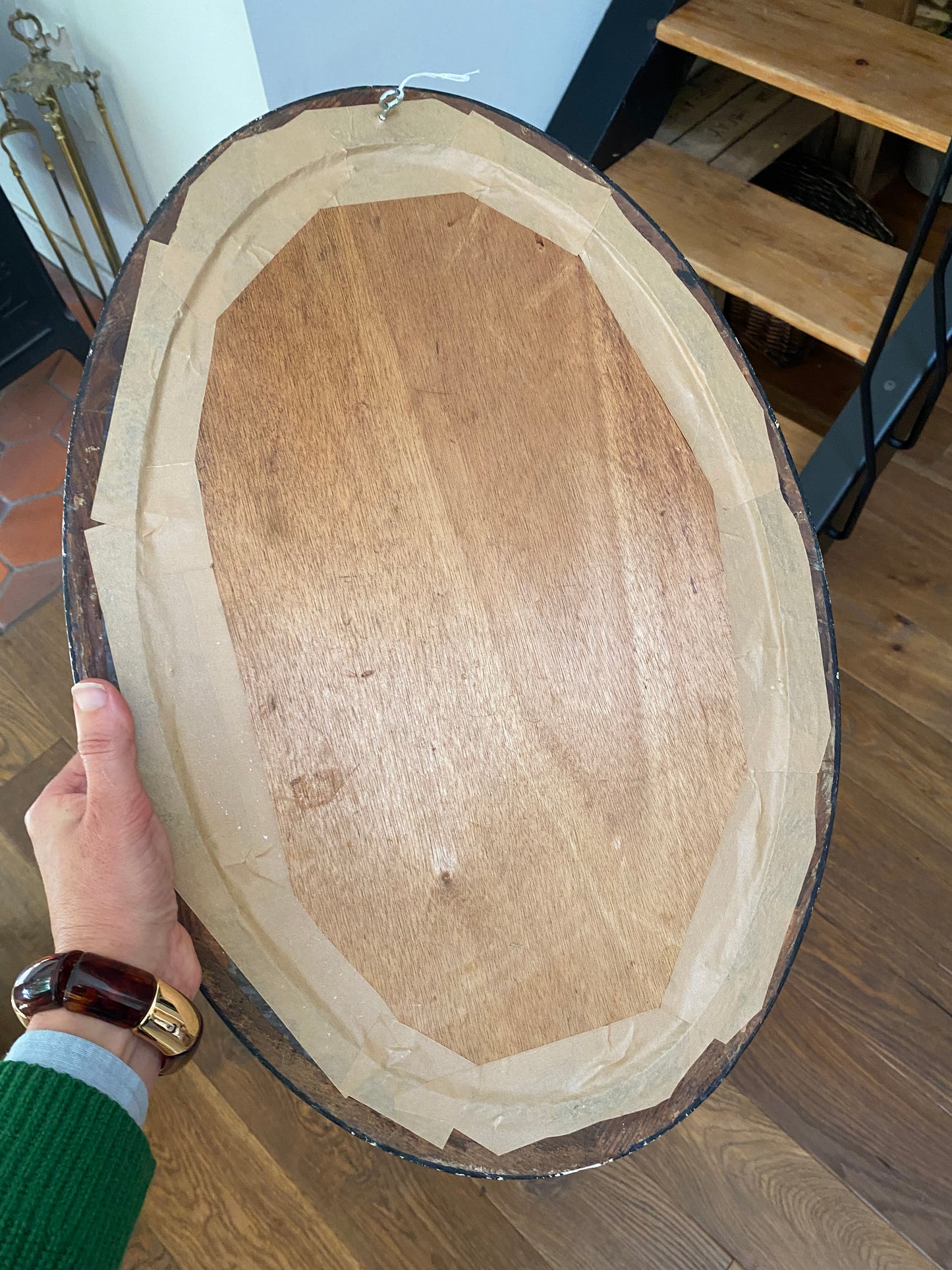 Portrait ancien ovale sous verre - Cadre Art Nouveau - 

Fin XIXème / Début XXème siècle (circa 1900).