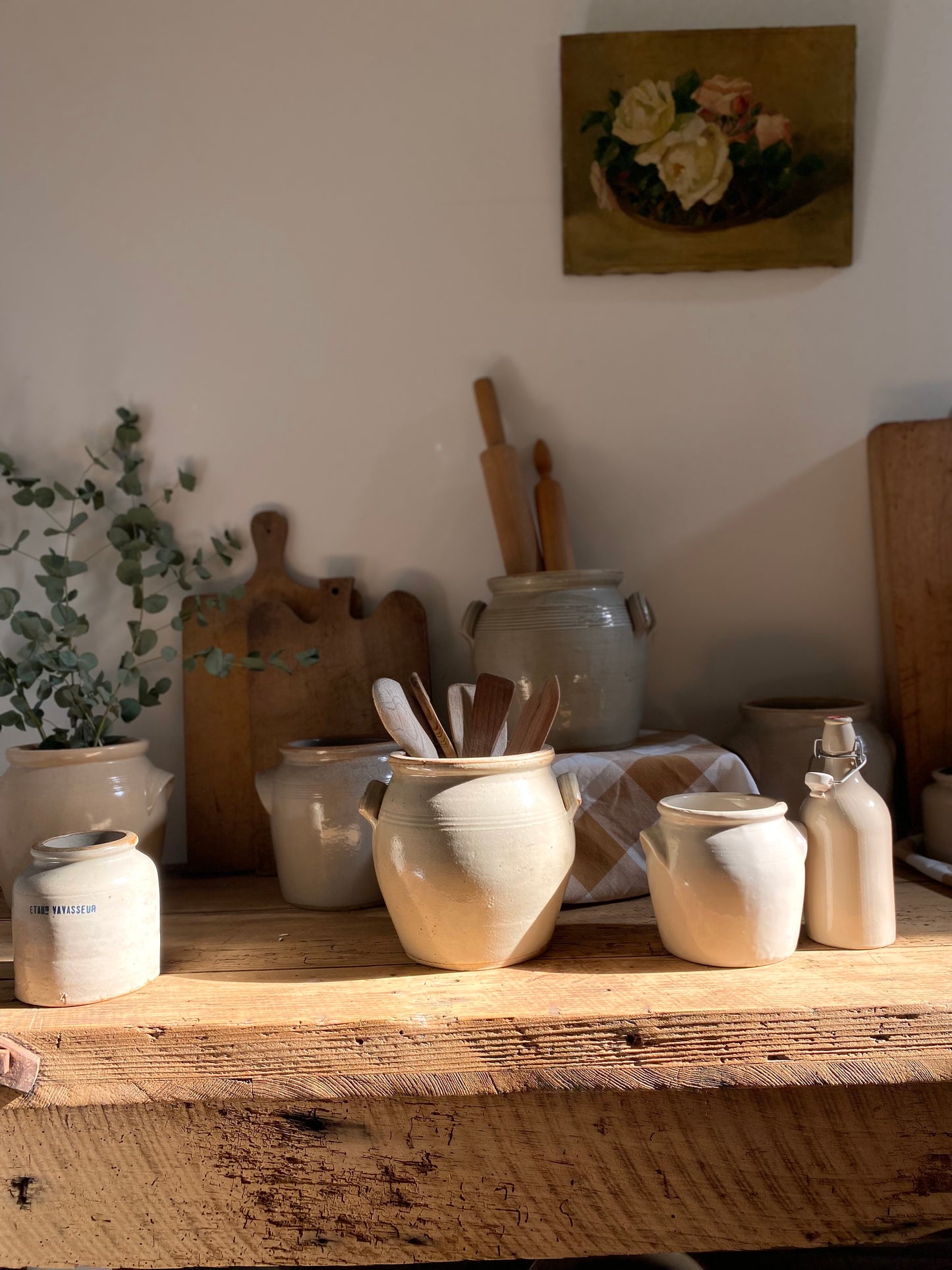 Pot à graisse ancien en grès