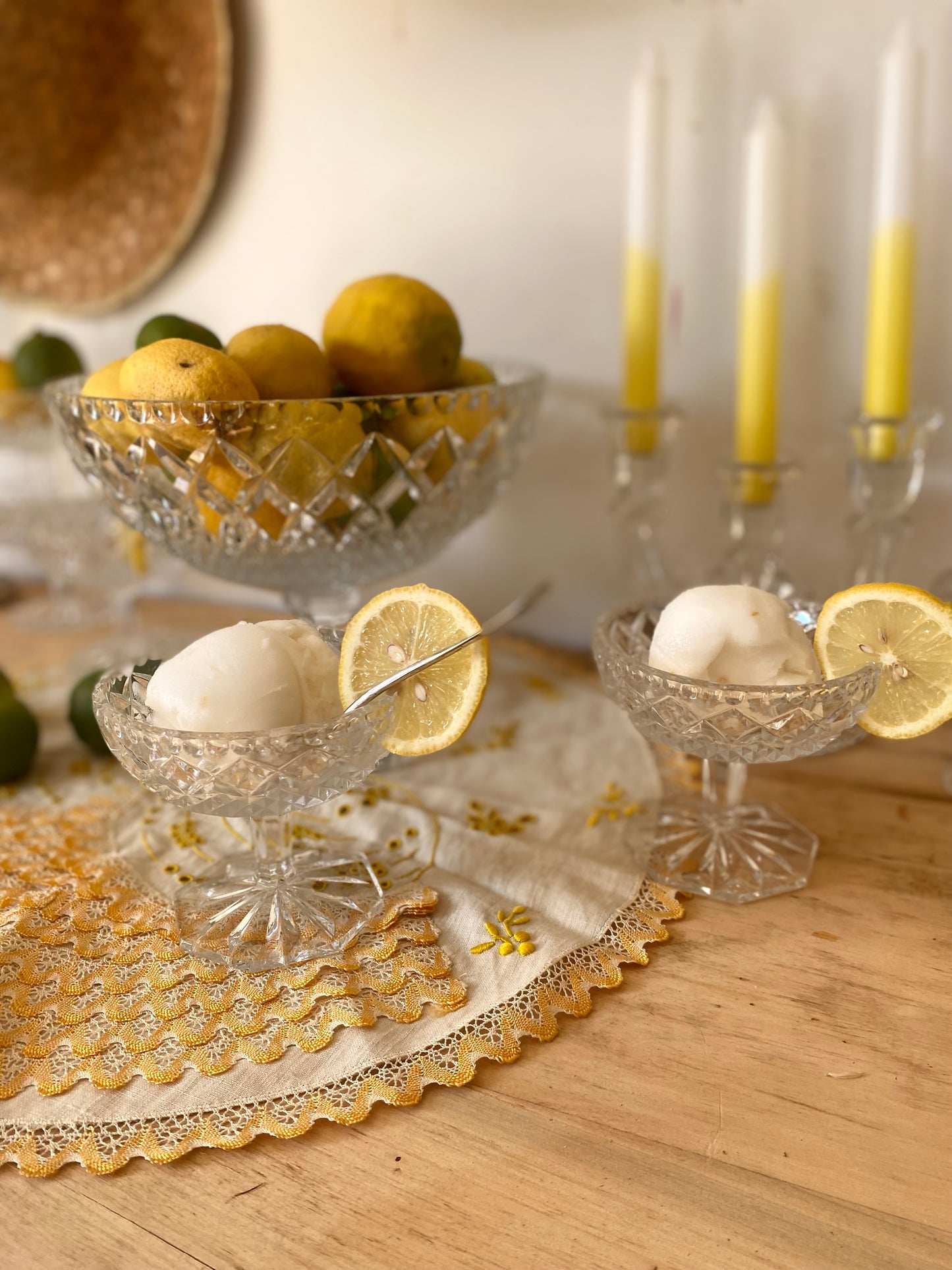 Service à fruit en cristal ancien