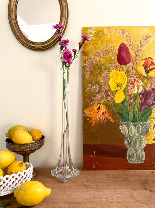 Vase soliflore "Tour Eiffel" en verre — 51 cm