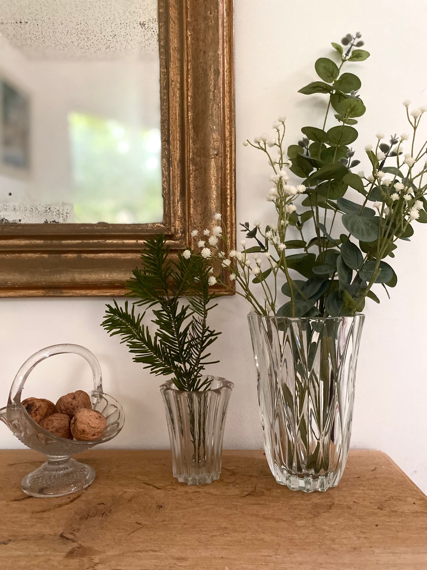 Duo de vase en verre vintage