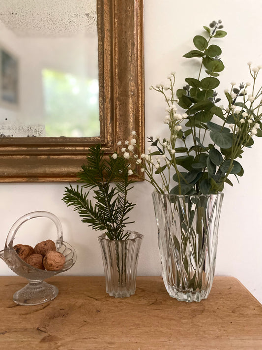 Duo de vase en verre vintage