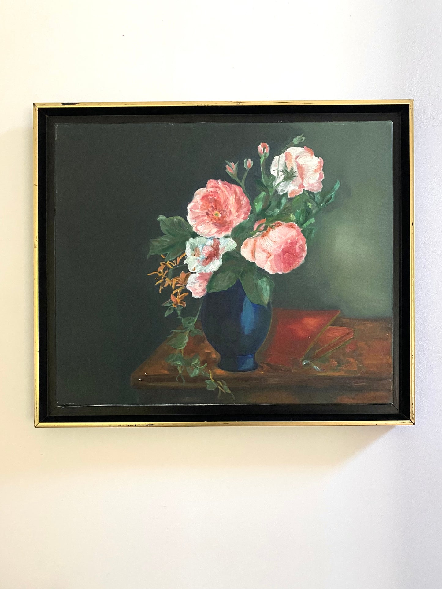 Peinture à l'huile ancienne encadrée