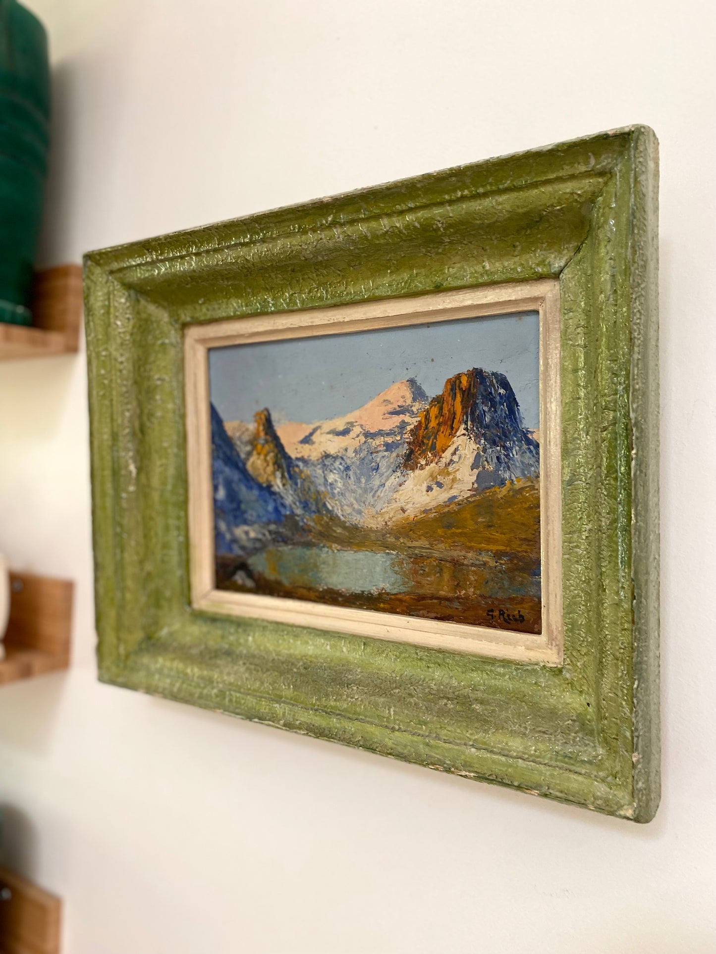 Tableau Huile sur Panneau - "Le Lac de Tignes" par Georges REEB - Savoie