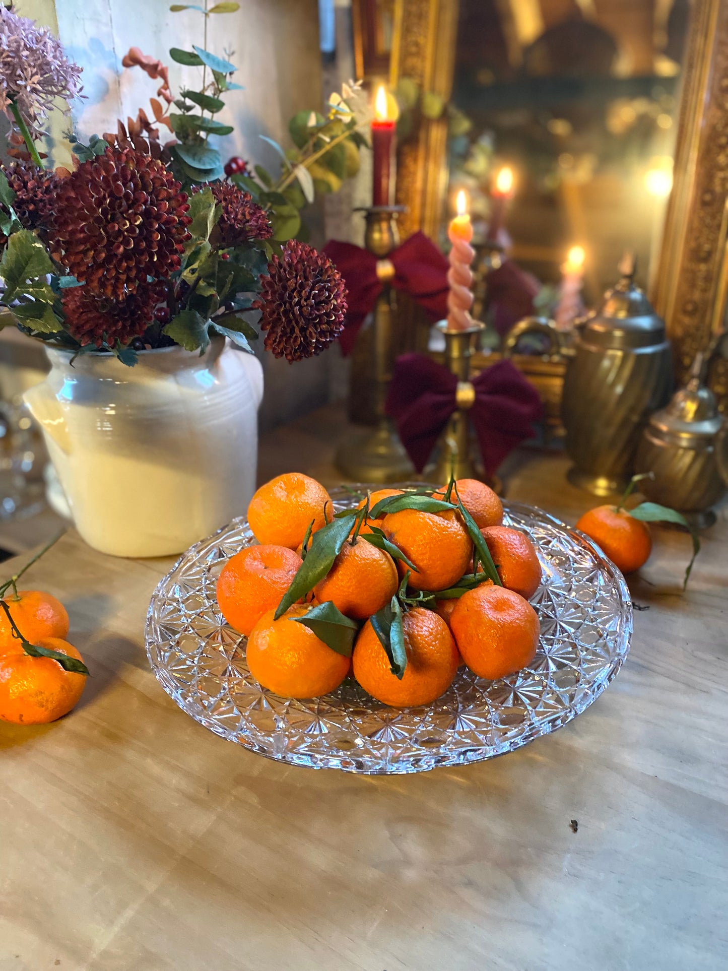 Coupe à fruit en verre taillé