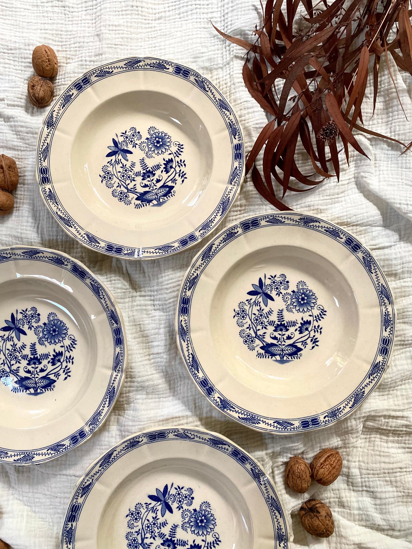 Assiettes creuses en faïence ancienne