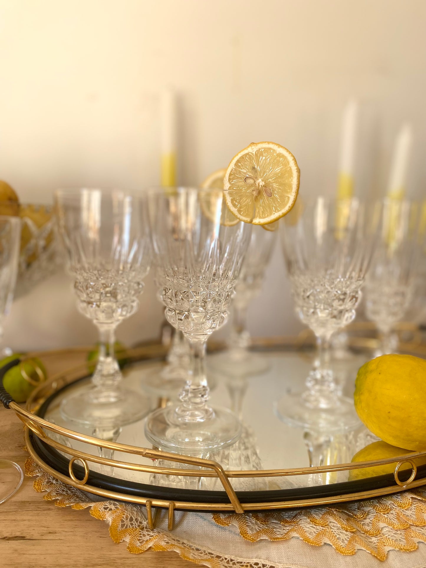 Service de 12 verres en cristal ancien