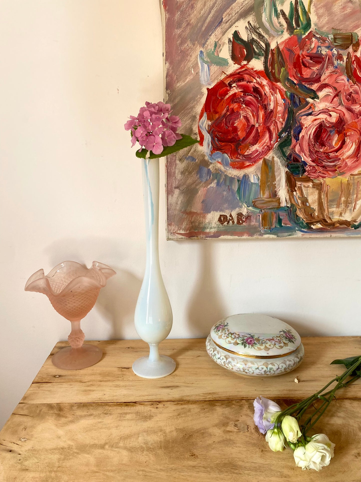 Soliflore en opaline ancienne