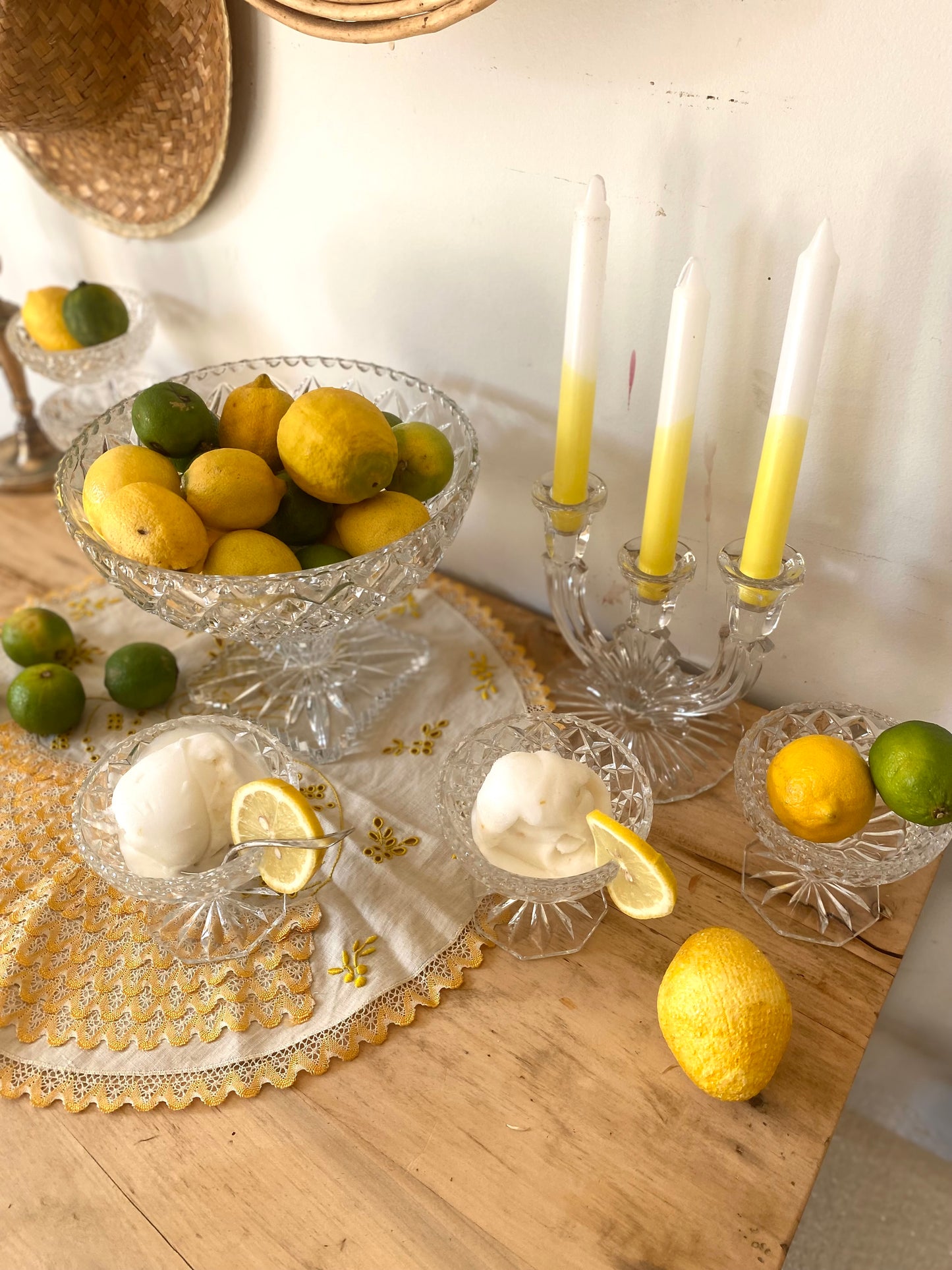 Service à fruit en cristal ancien