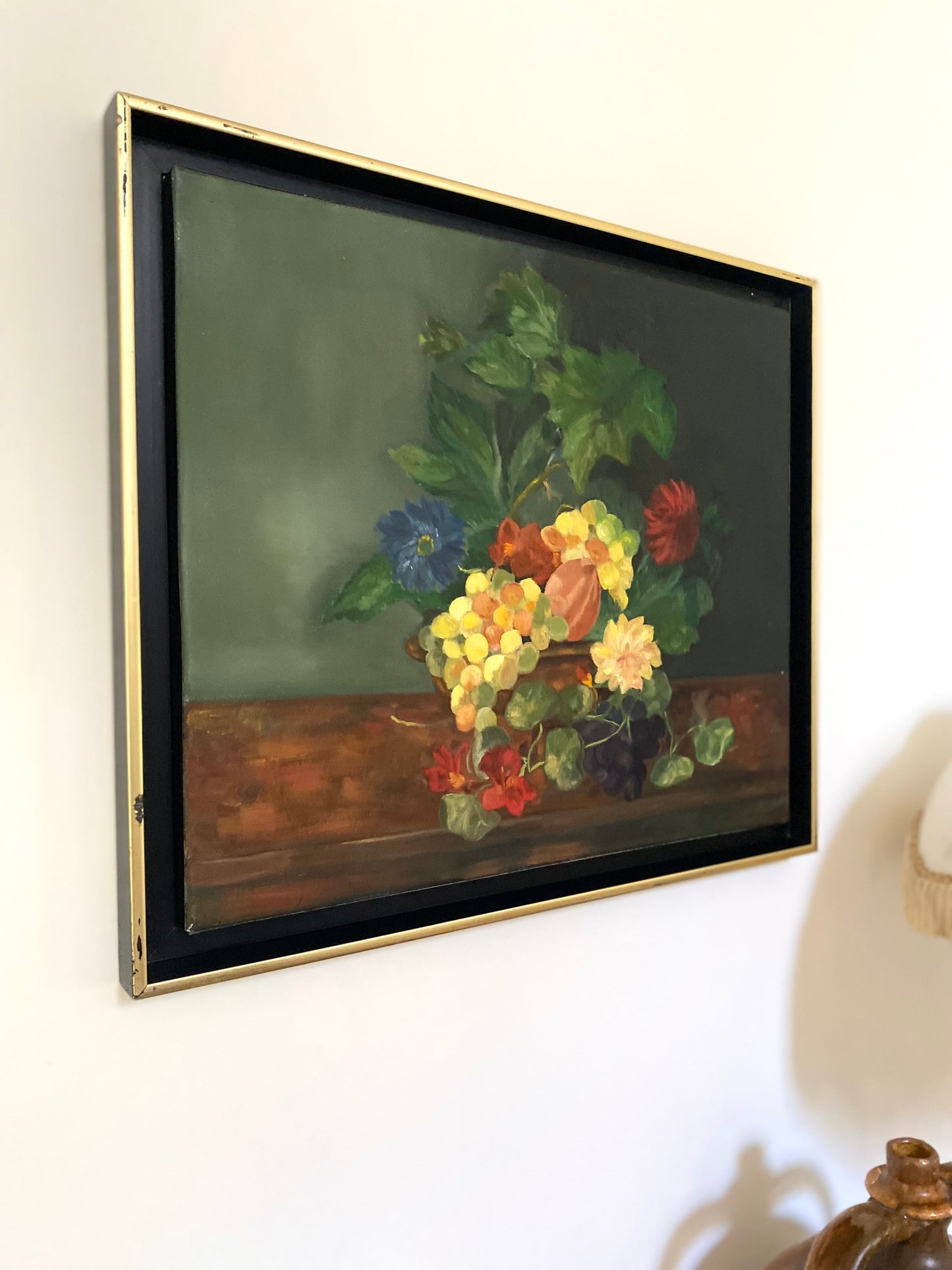 Peinture à l'huile ancienne encadrée