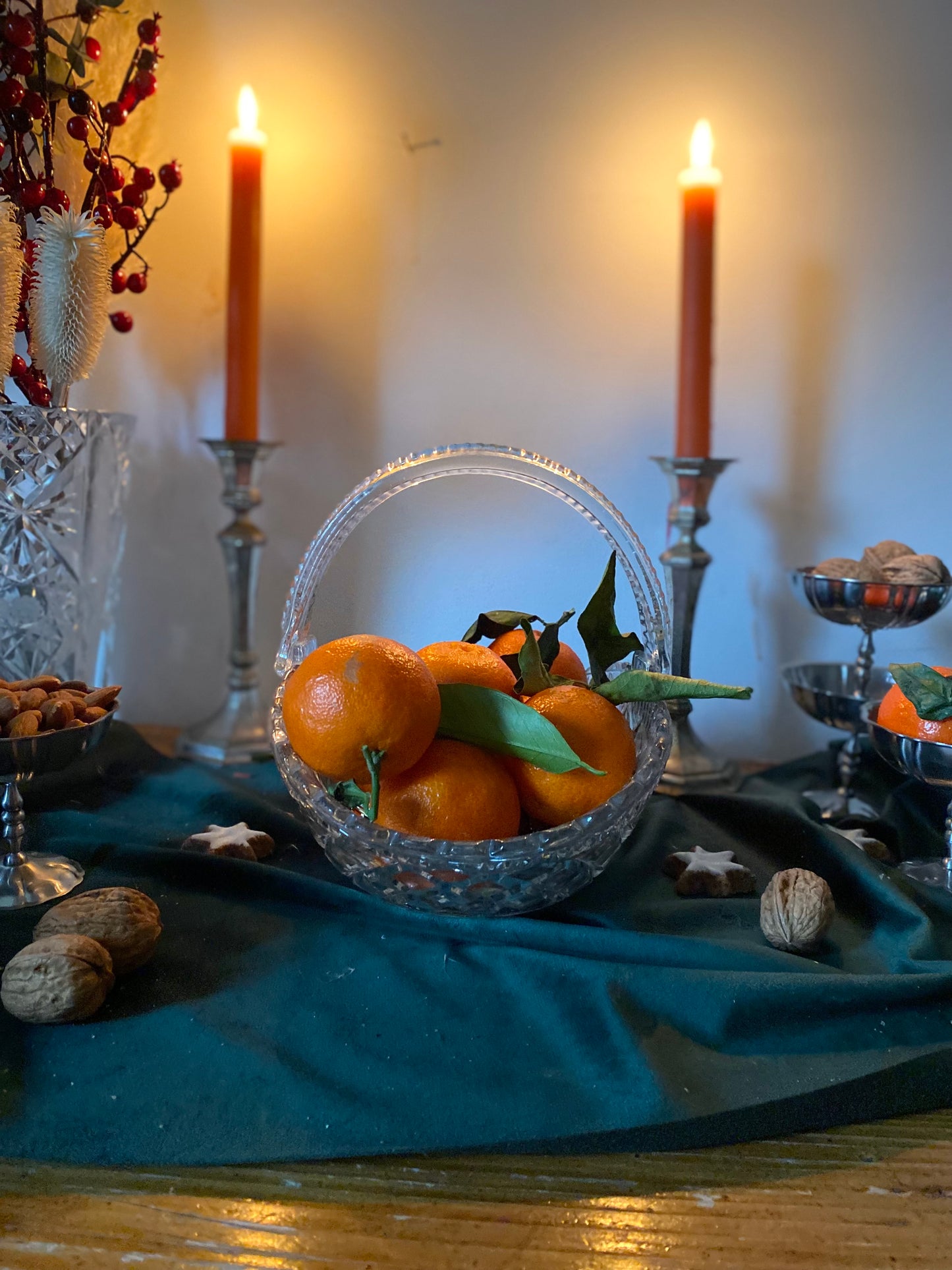 Corbeille à fruit en verre ancien