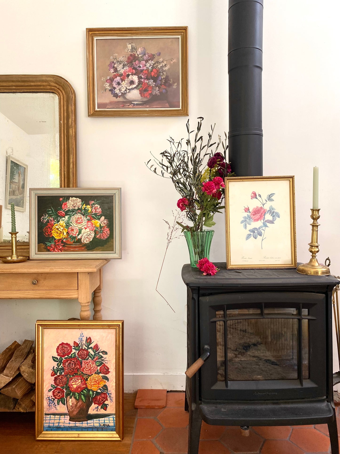 Huile sur bois vintage