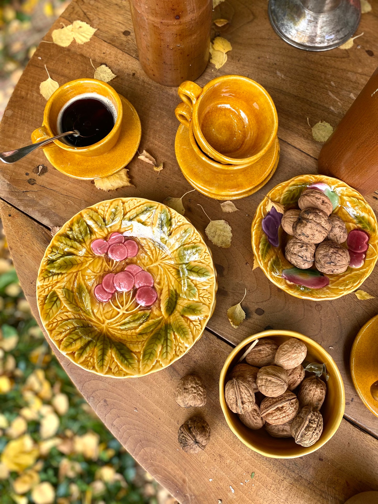 Service à café vintage en céramique vernissée