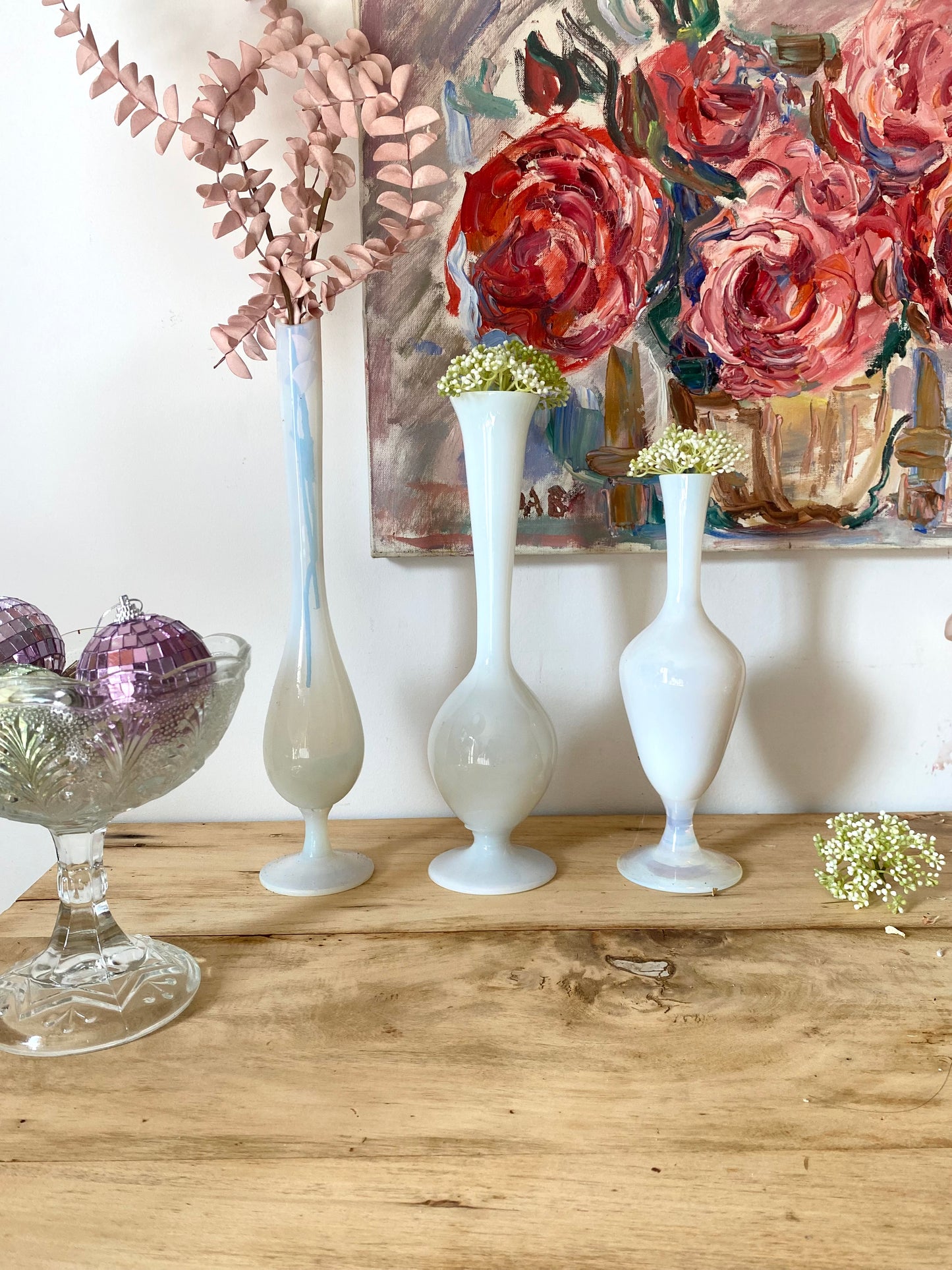 Soliflore en opaline ancienne