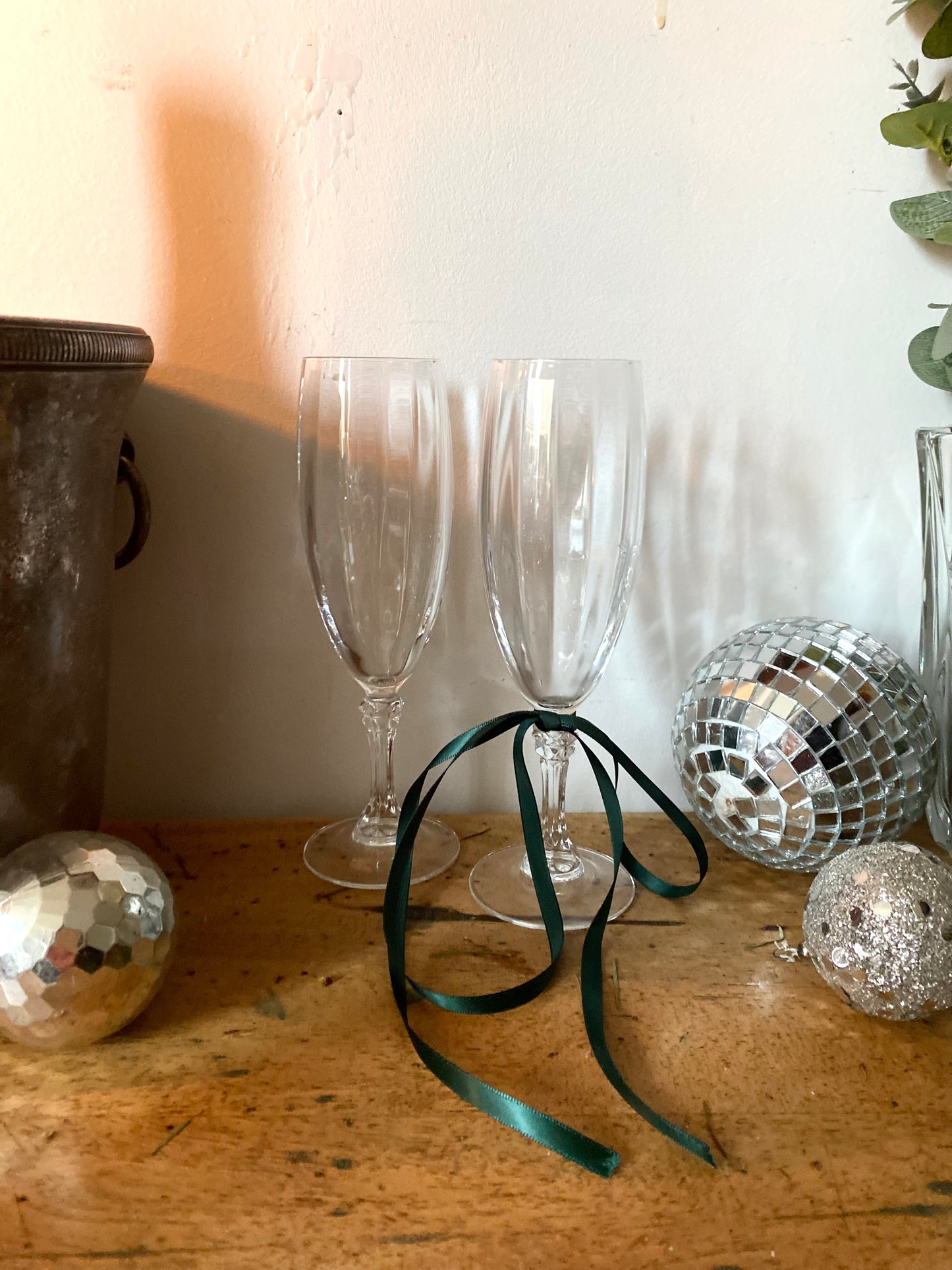 Service de flutes à champagne en cristal