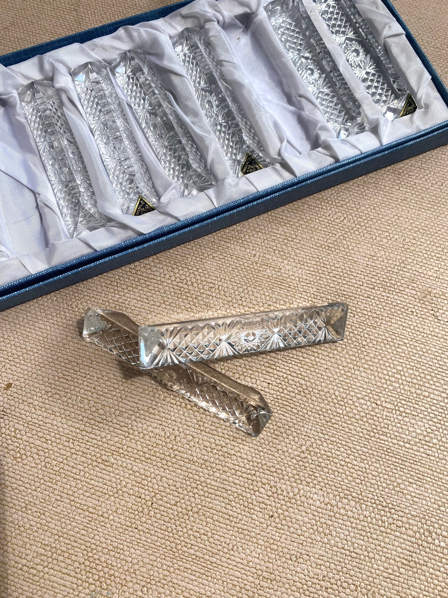 Porte-couteaux en cristal ancien