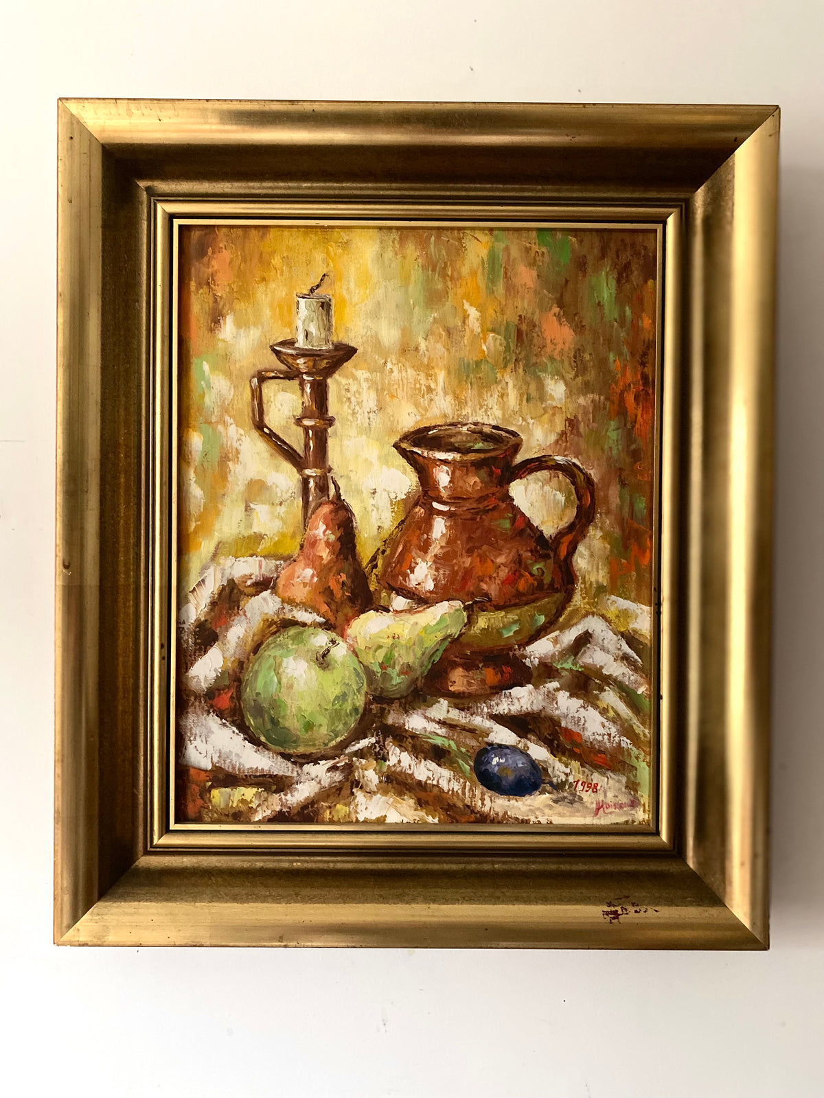 Nature morte à la cruche en cuivre et au chandelie