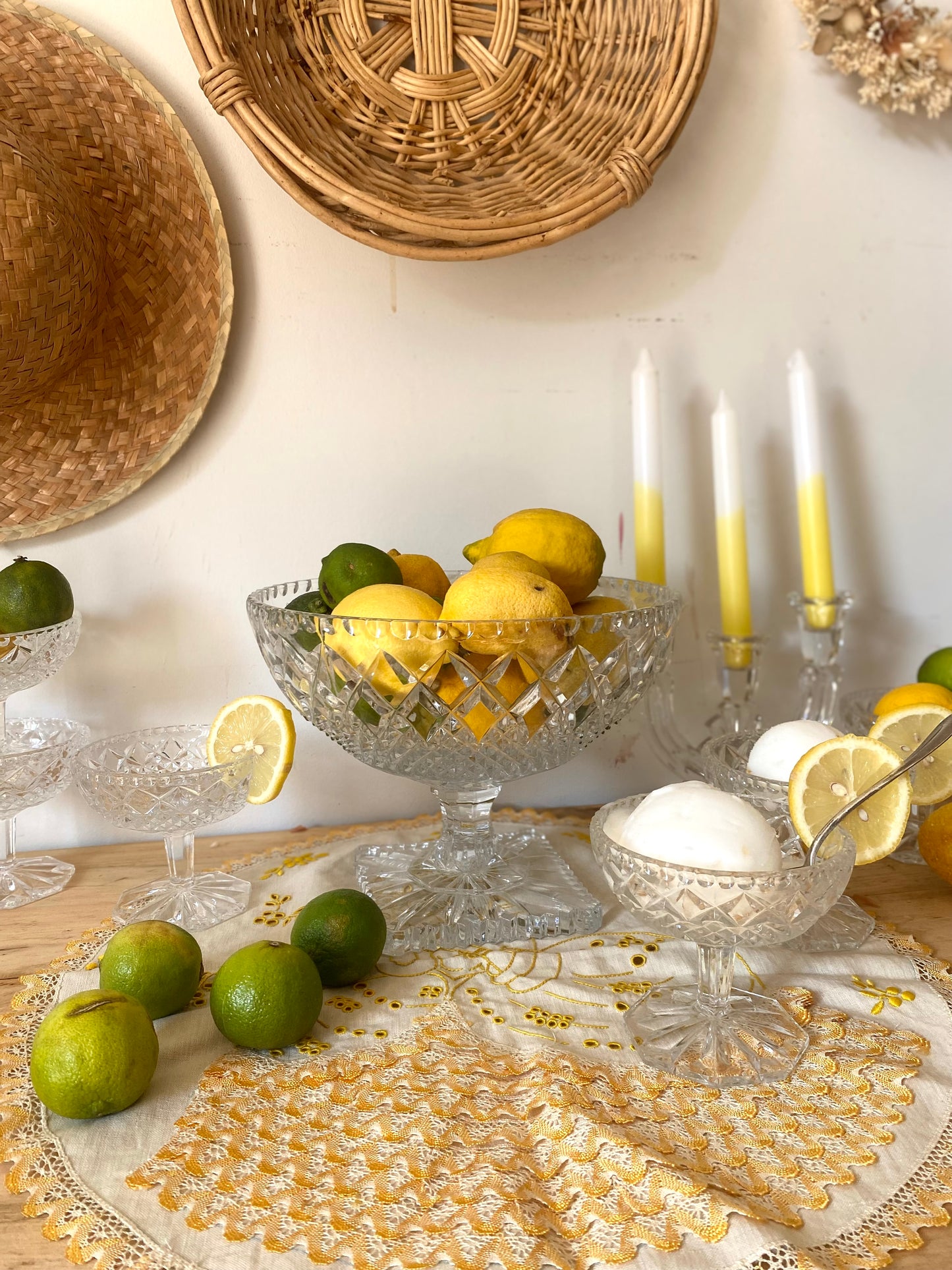 Service à fruit en cristal ancien