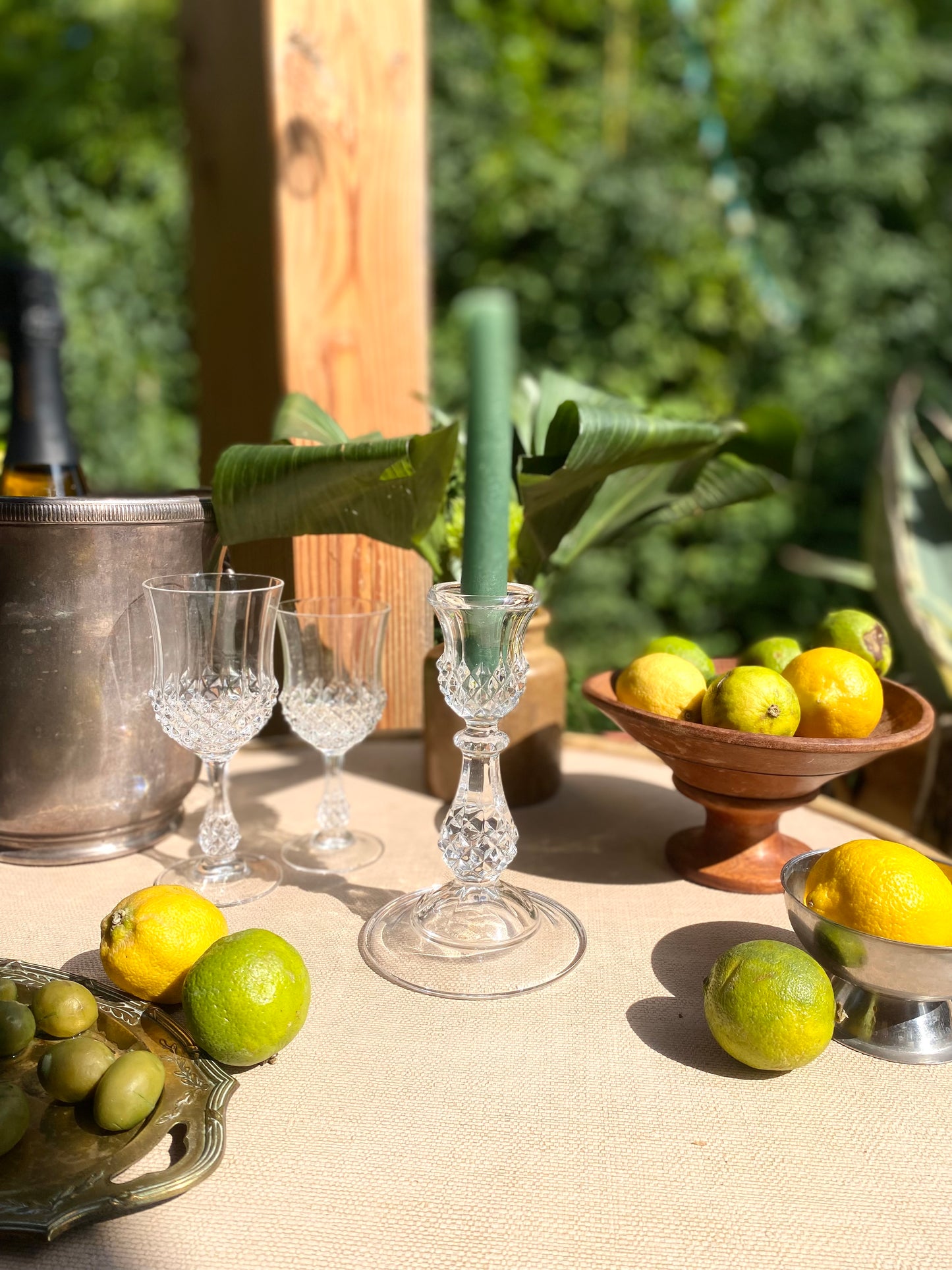 Bougeoir en cristal ancien