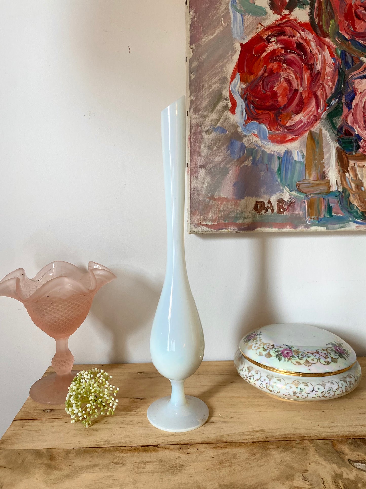 Soliflore en opaline ancienne