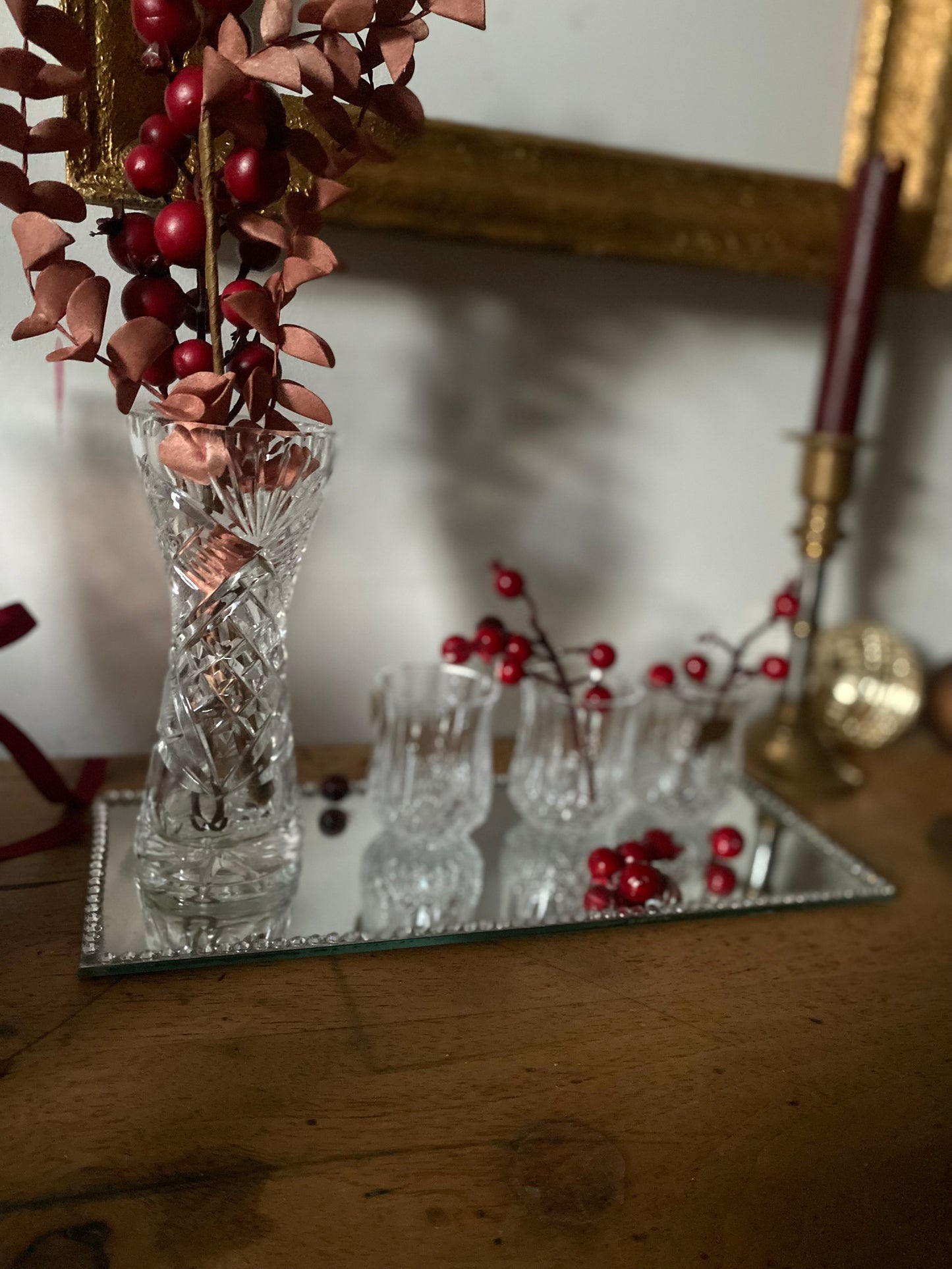 Ensemble de soliflore en cristal