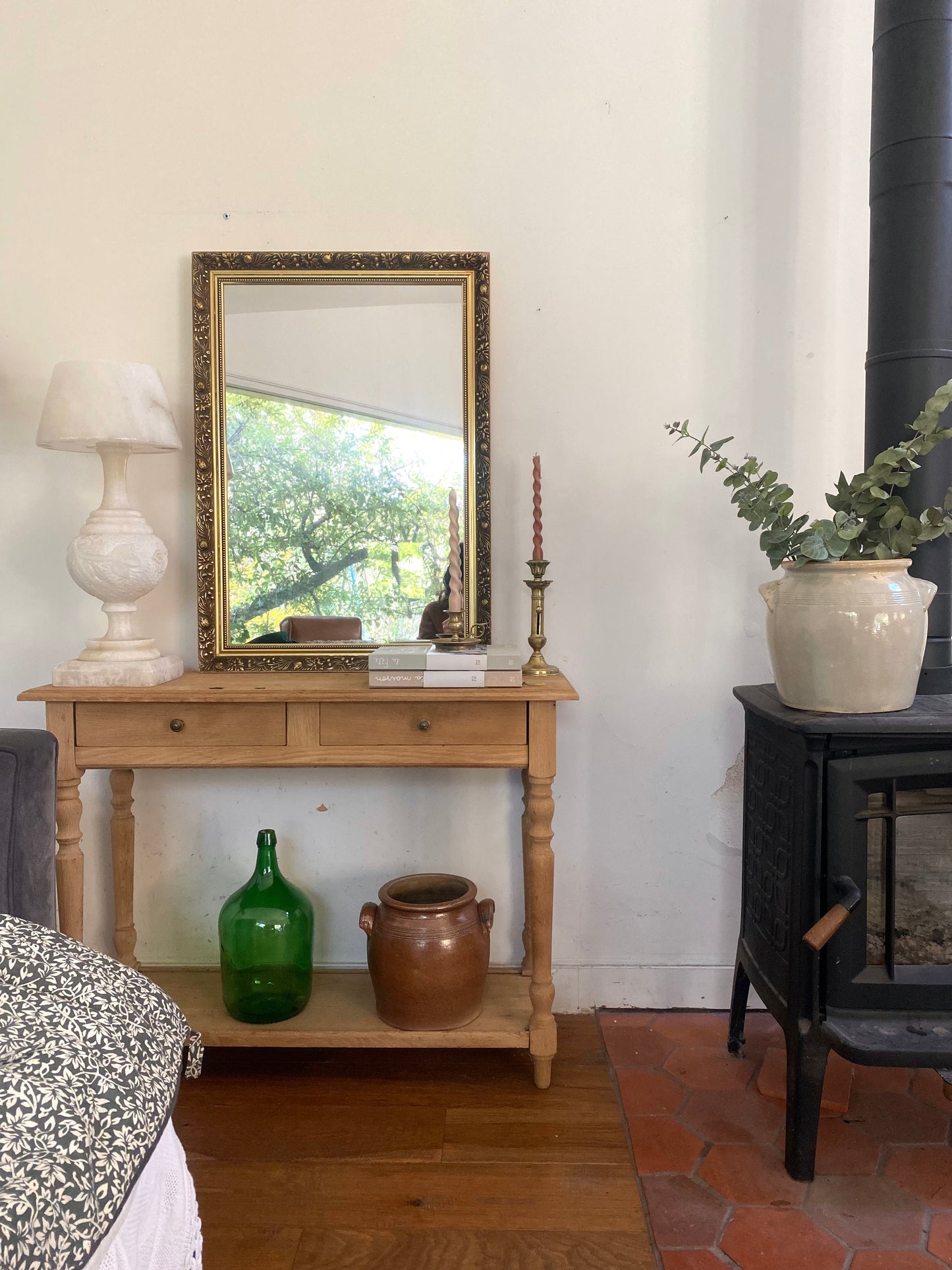 Grand Miroir de Style Classique – Cadre Doré Patiné - 1970