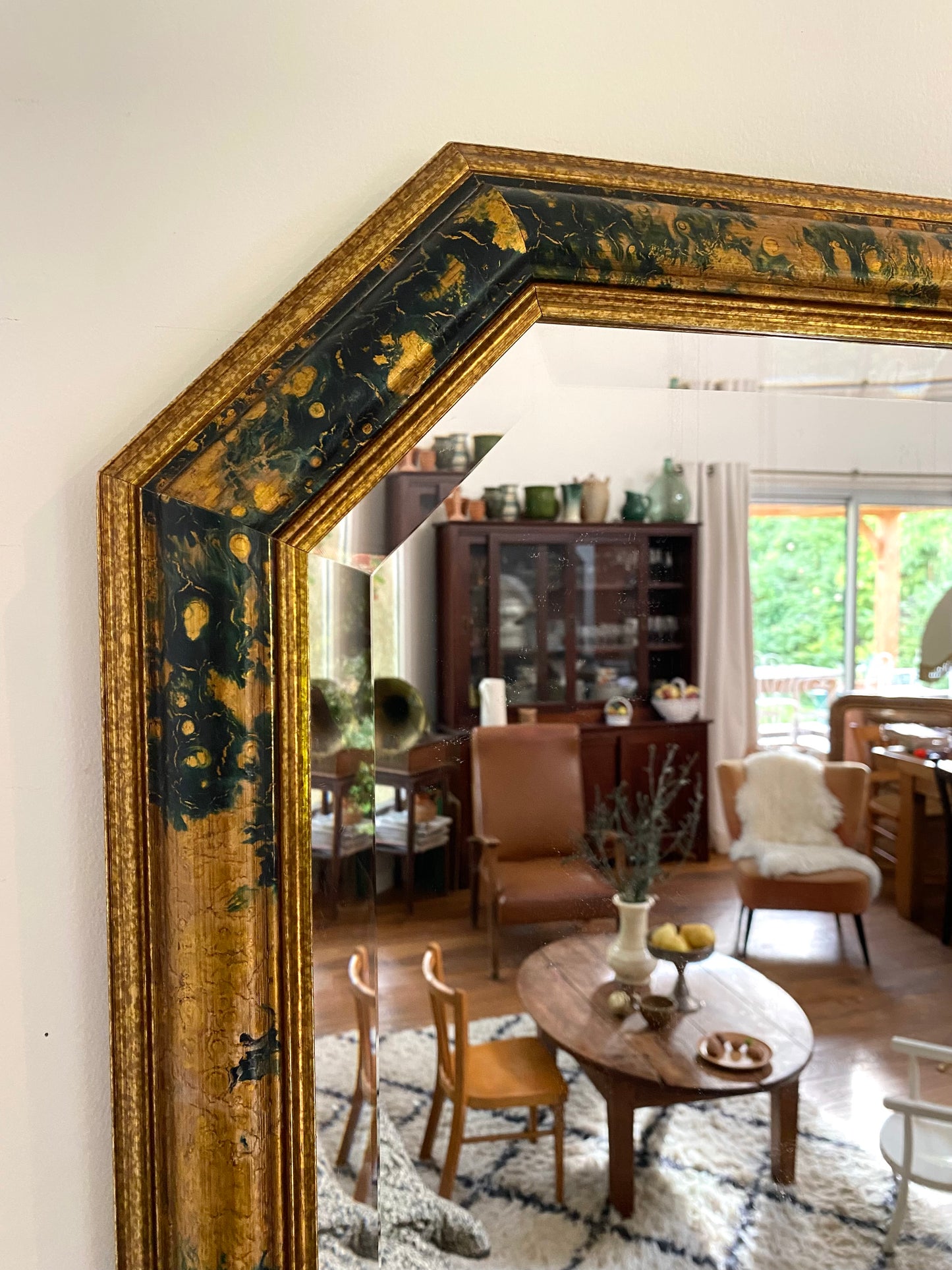 Miroir octogonal Art Déco ancien